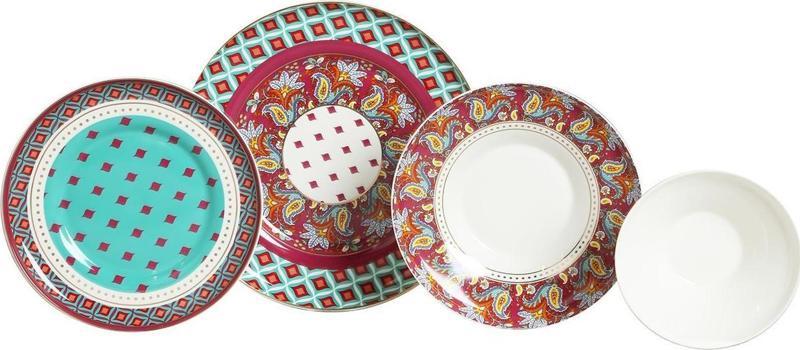 Lucky Art Eliana Desenli New Bone China Porselen 24 parça Yemek Takımı LYFG 055