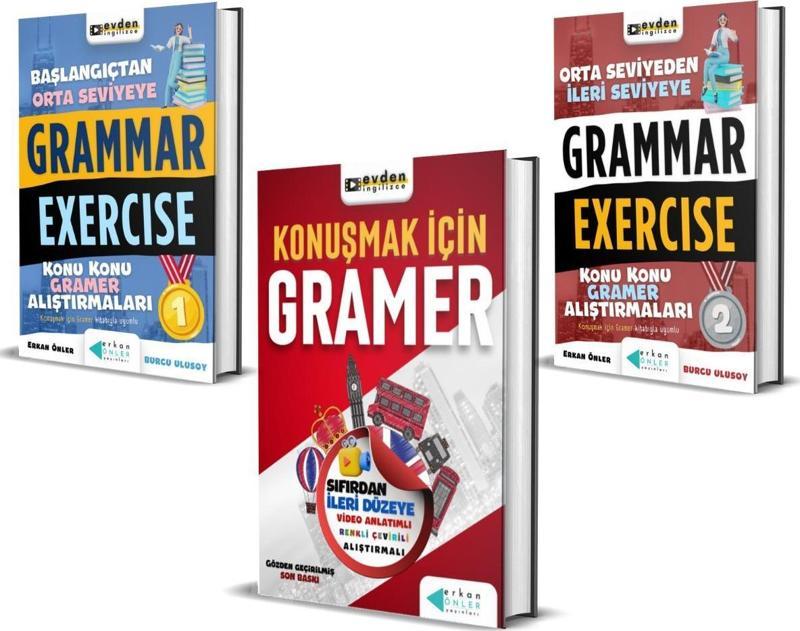 SIFIRDAN İLERİ SEVİYEYE TAM GRAMER SETİ (3 KİTAP+VİDEO DERSLER)