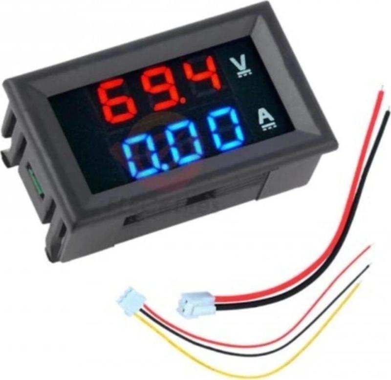 Dijital Dual Voltmetre Ampermetre Volt Akım Ölçer DC 0-100V 10A