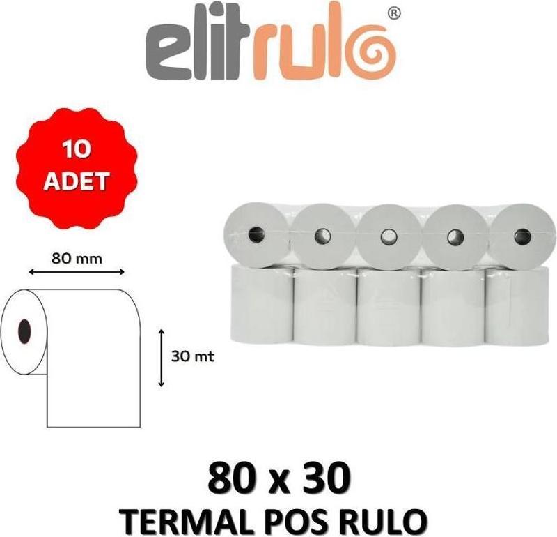 Termal Pos Rulo 80mm x 30mt - 10 Adet