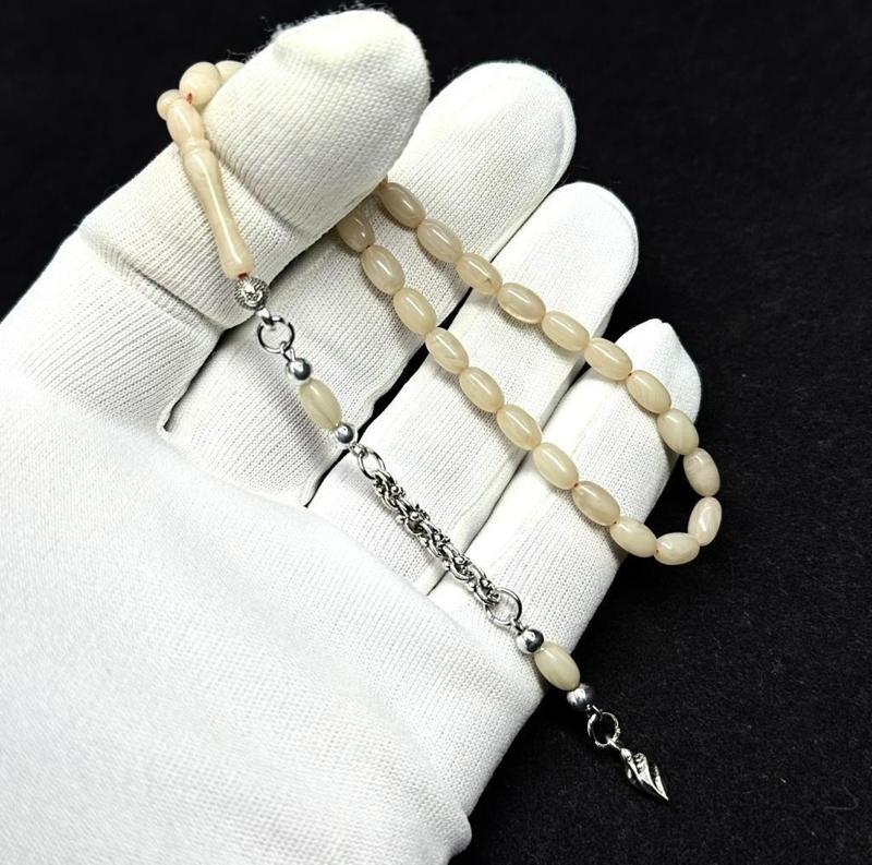 Bilek Boy Beyzi Model Püsküllü 4-7mm Sıkma Ateş Kehribar Tesbih