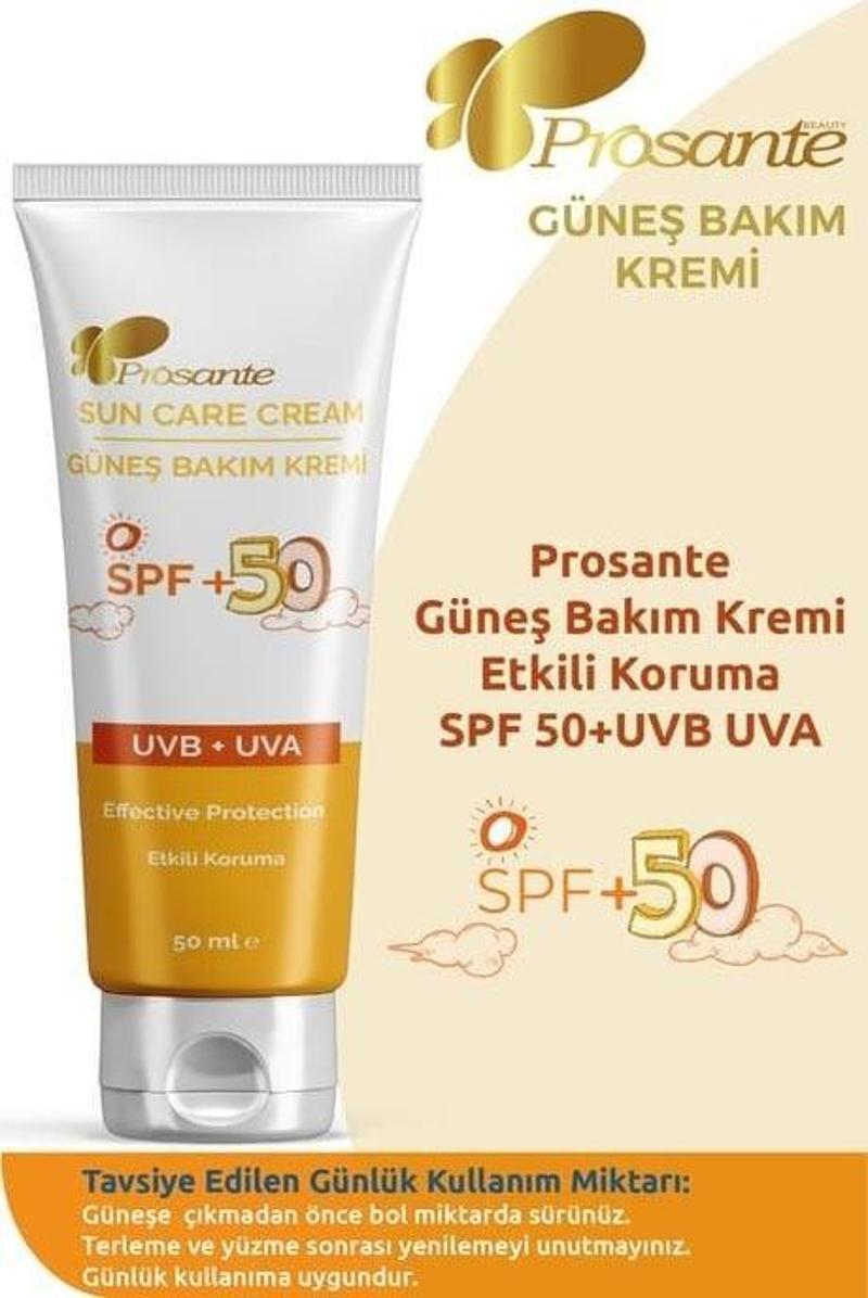 Güneş Bakım Kremi SPF +50 Etkili Koruma UVB UVA 50 ml