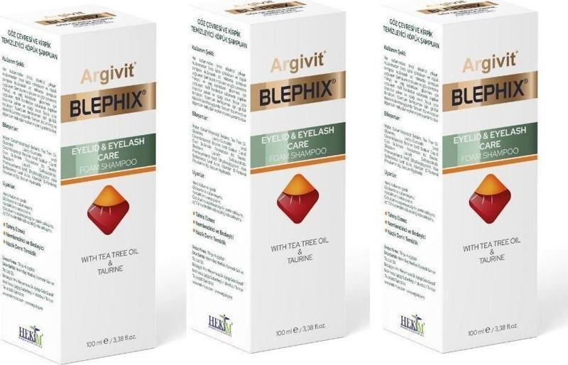 Blephix Göz Çevresi ve Kirpik Temizleyici Köpük Şampuan 100 ml 3'lü Paket