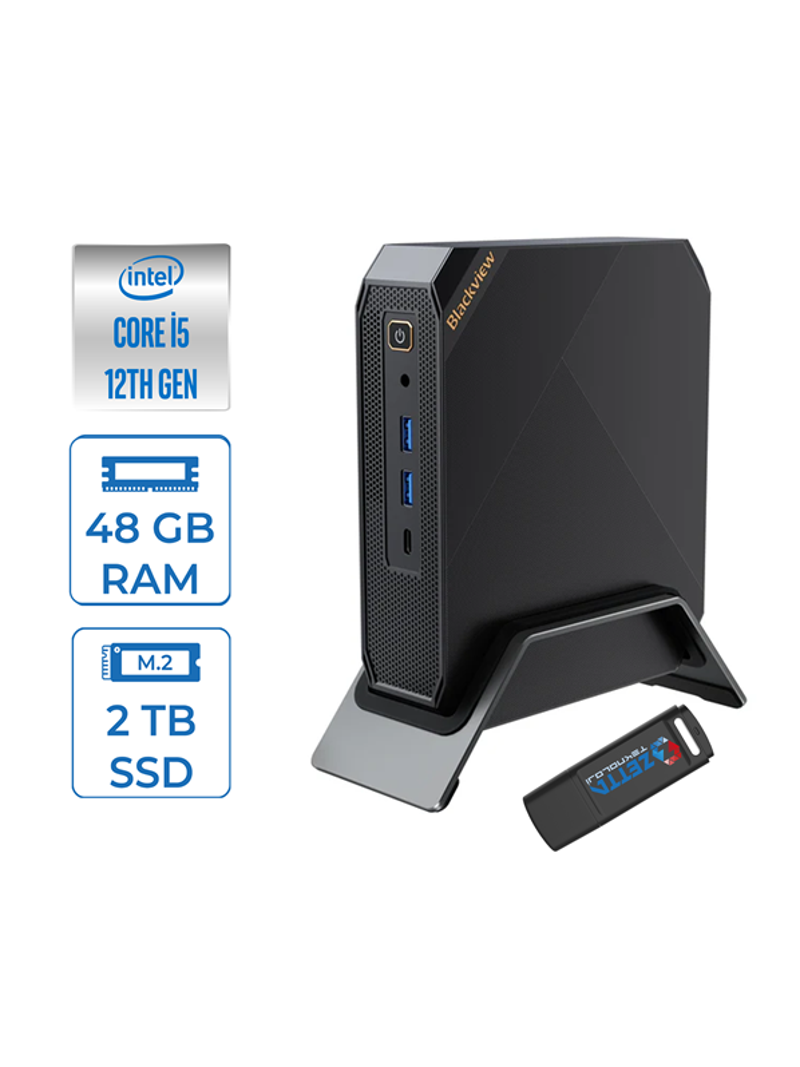 Intel Core I5 12450H 48GB 2tb SSD Windows 11 Pro Mini Bilgisayar MP200I5P14