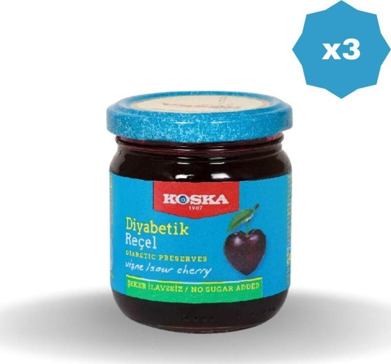 Diyabetik Vişne Reçeli 240 Gr - (3 Adet)