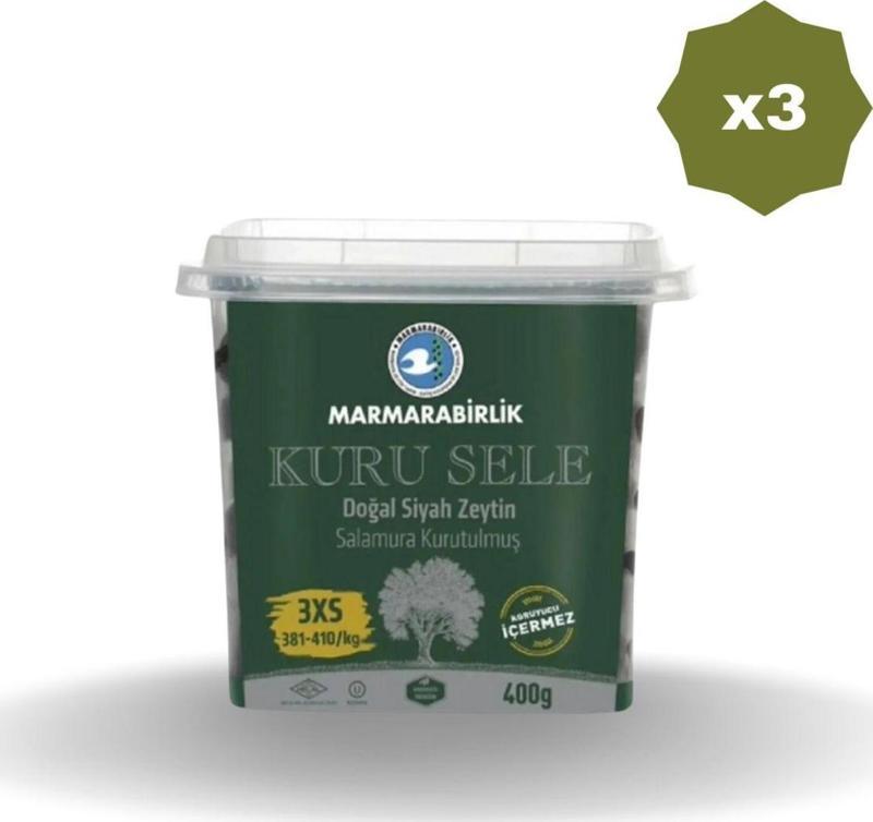 Marmarabi̇Rli̇K Zeyti̇N 381-410 Lüks Kuru Sele Pet 400 Gr - (3 Adet)