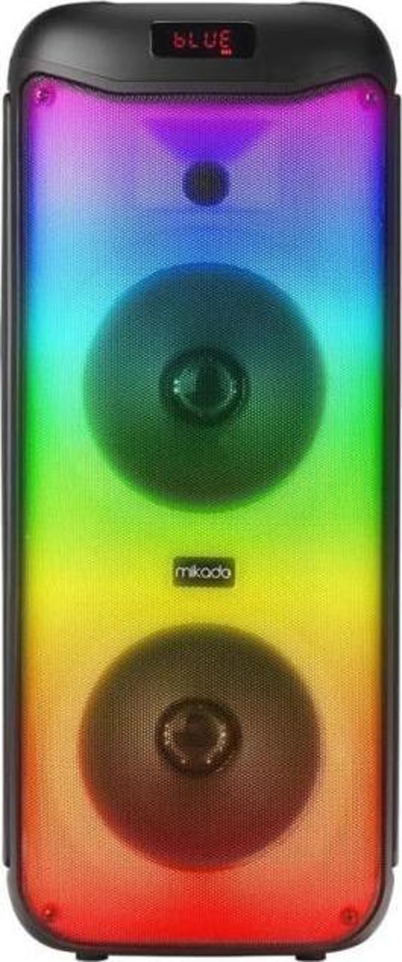 40W TWS FMli RGB Işıklı Kablosuz Mikrofonlu Kule Bluetooth Hoparlör