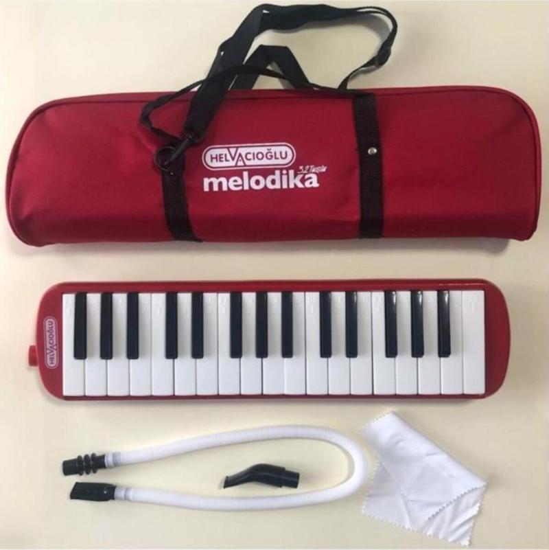 32K 32 Tuşlu Melodika Bez Çantalı - Kırmızı.
