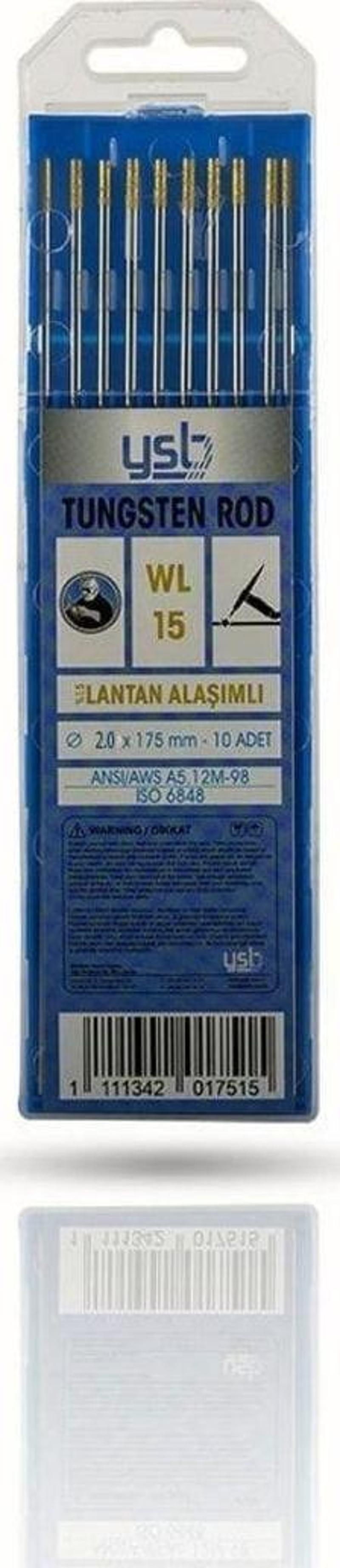 Wl 15 Sarı Lantan Alaşımlı Tungsten 2.00 X 175 Mm Elektrot (10 Adet)