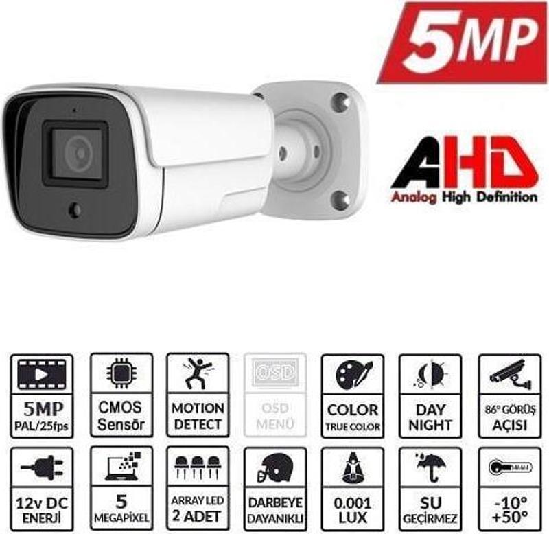 EZ-4040HD 5MP 3.6MM LENS AHD BULLET KAMERA