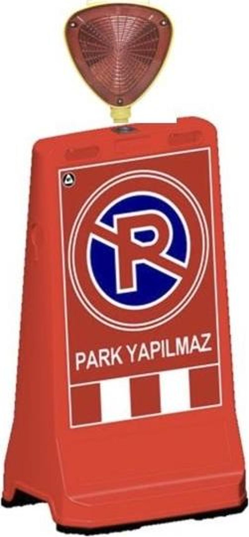 Flaşör Lambalı Park Yapılmaz Baskılı Çift Yön Ultra Levhalı Reklam Dubası Kırmızı Renk 7.5 Kg