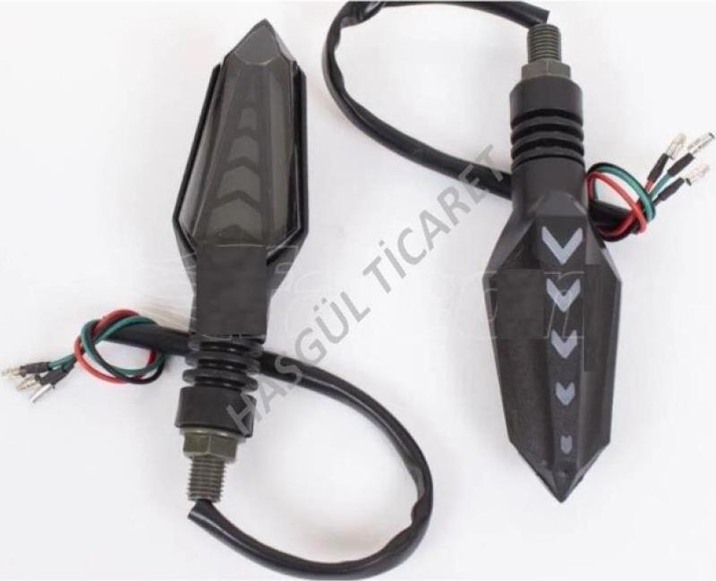 Motorsiklet Led OK Desen Sarı Sinyal Kayar Led  Model Aks 08 07 İkili su gecirmez