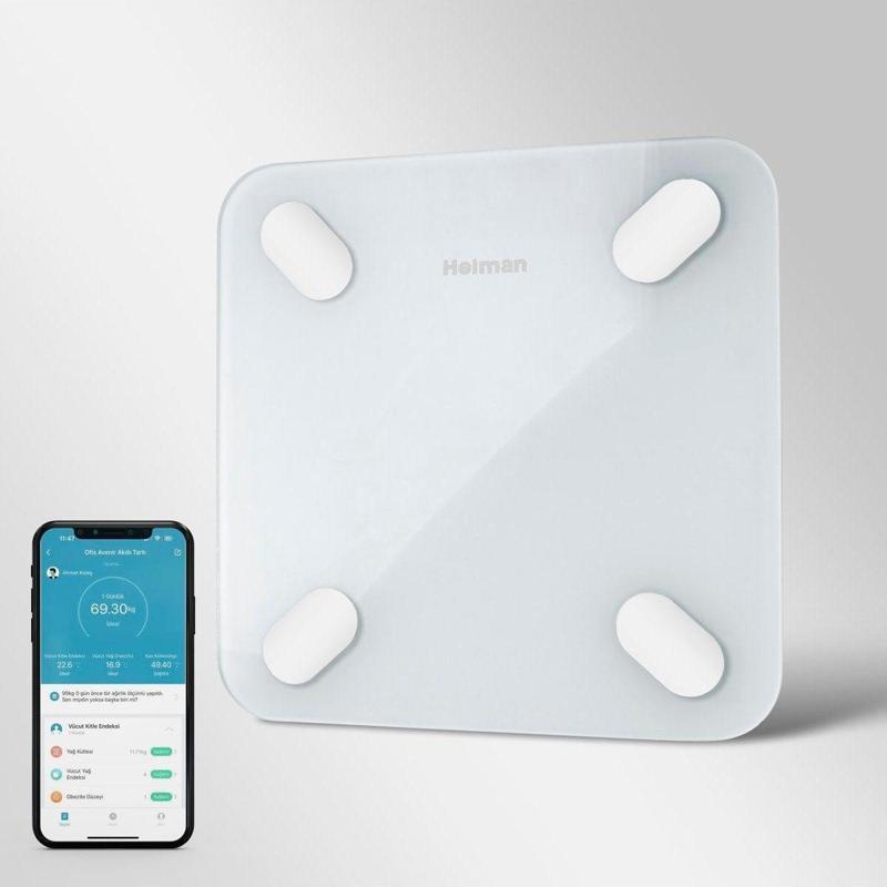 Hm - 11 Yağ Ölçer Fonksiyonlu Baskül Akıllı Bluetooth Tartı - App Ile Kontrol