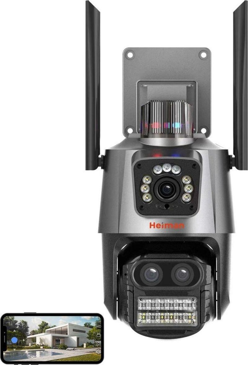 Hm - 42 6Mp 8X Zoom Wifi Onvif 2 Kameralı Dış Mekan Ptz Kamera