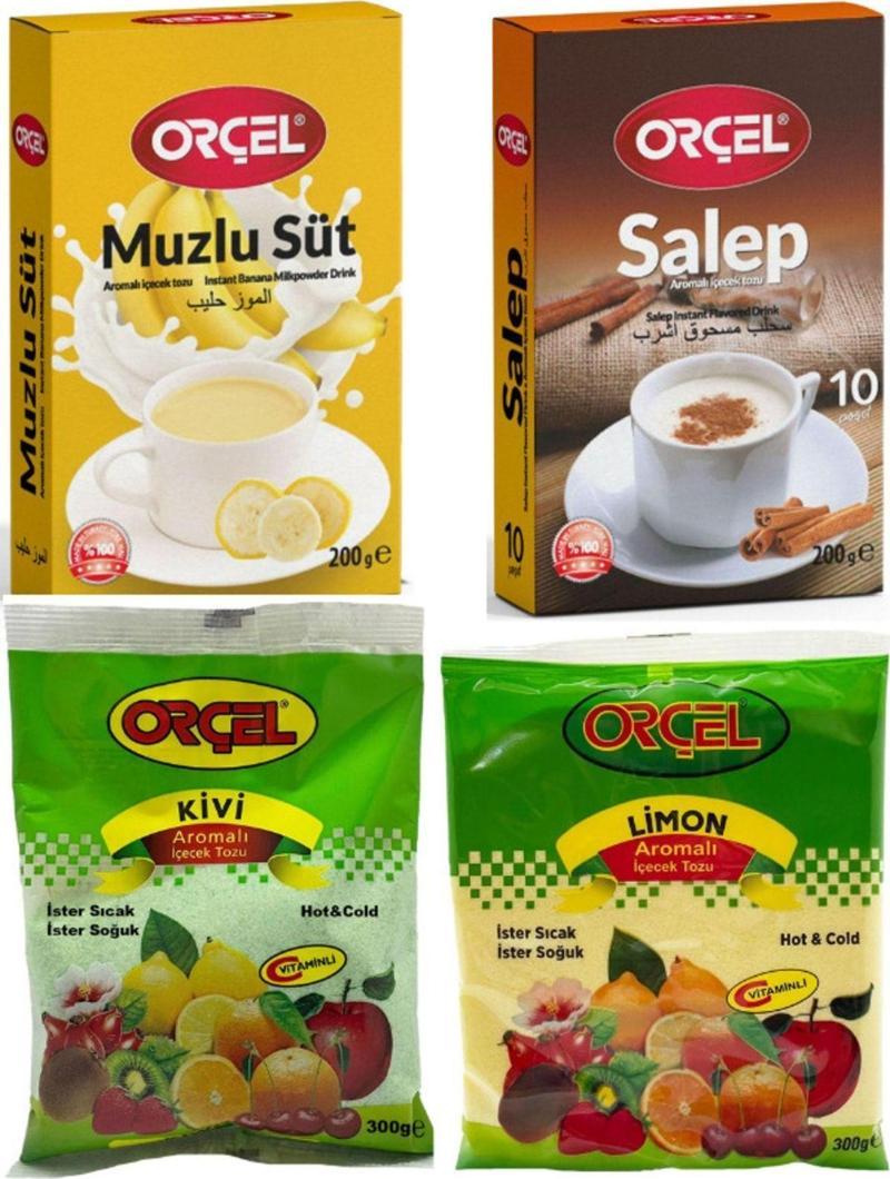 Salep 200 gr+ Muzlu Süt 200 gr+ Kivi 300 gr+ Limon 300 grAromalı Içecek Tozu Oralet Çay