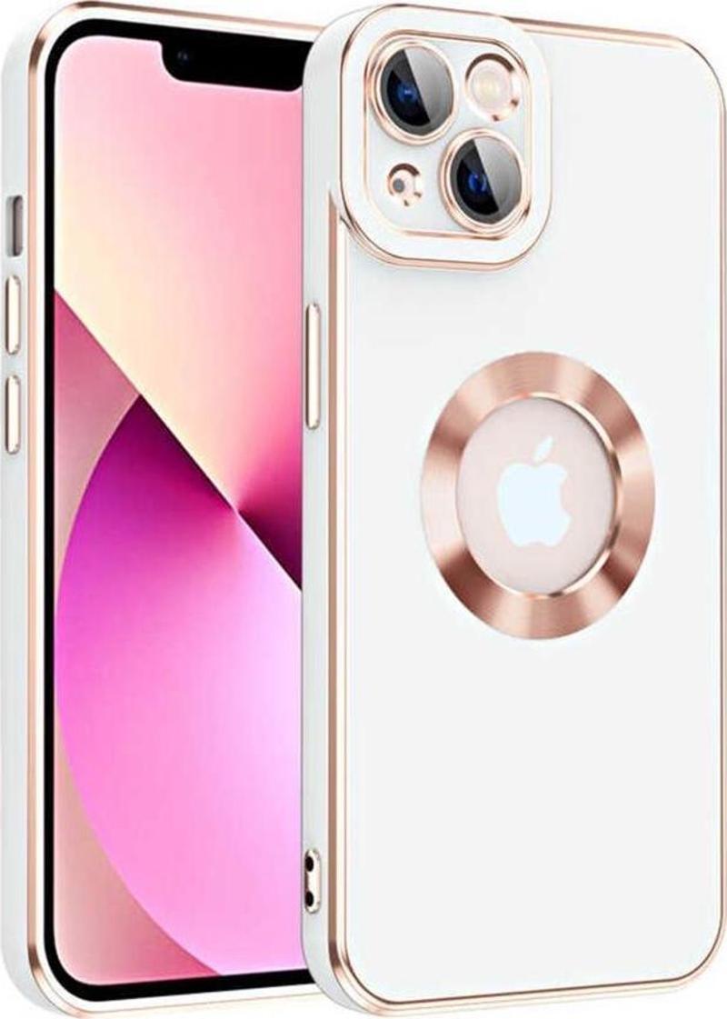 iPhone 14 Kılıf Kamera Korumalı Logo Çevresi Halka Tasarım Lüx Kapak