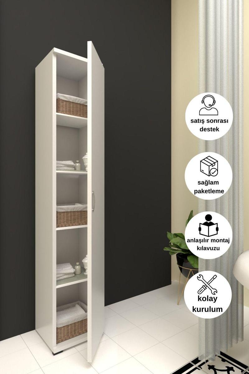 Banyo Dolabı 5 Bölmeli Kiler Ve Mutfak Dolabı Çok Amaçlı Dolap