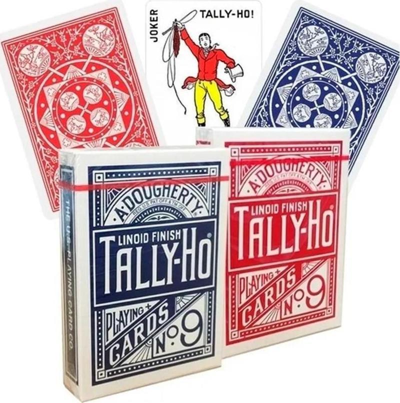 Tally-Ho Fan Back Kırmızı Mavi Standart Oyun Kağıdı Destesi Kartları 2 Paket