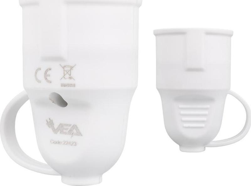VE-22423 16 Amper Askılı Dişi Fiş Priz Soketi Isıya Dayanıklı Uzatma Seyyar İçin