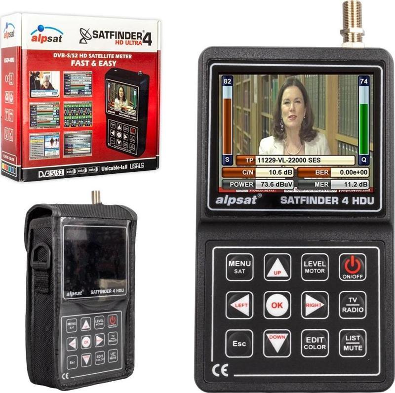 Satfinder 4 AS04-HDU Hd Ultra 3.5 İnç Lcd Ekranlı Uydu Yön Bulucu Uydu Ayarlama Cihazı Tv İzlenebilir