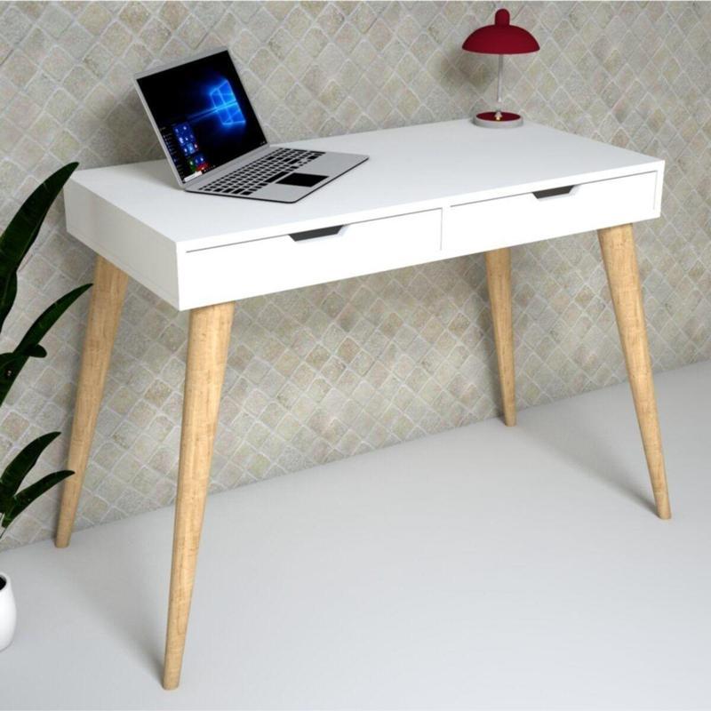 Stylish Masif Ayaklı Çekmeceli Çalışma Masası