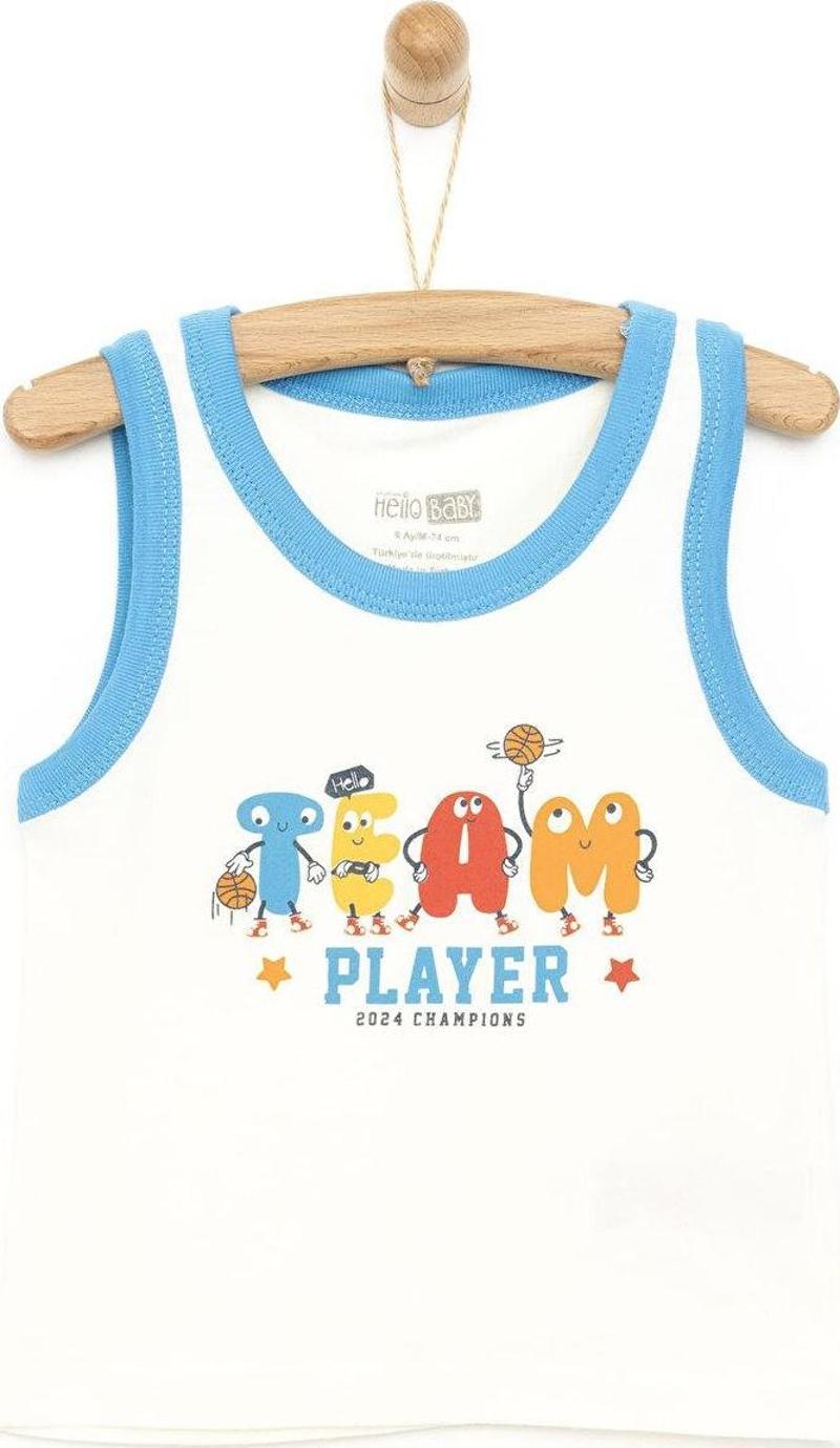 HelloBaby Basic Basketbol Temalı Tshirt Erkek Bebek