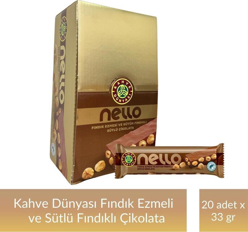Fındık Ezmesi ve Bütün Fındıklı Sütlü Çikolata 33 gr x 20 Adet