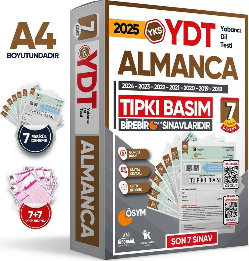 2025 YKS YDT (Yabancı Dil Testi) ALMANCA ÖSYM Çıkmış Soru Tıpkı Basım Deneme Paketi 7li Türkiye G.