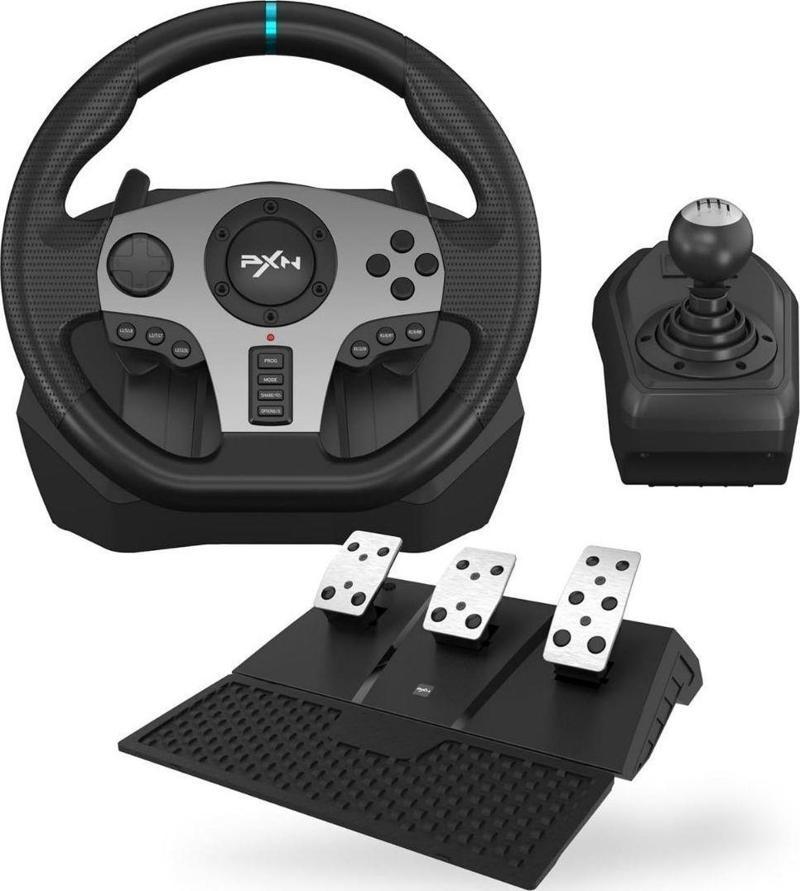 PXN V9 Gaming Racing Wheel 3 Pedallı ve Vitesli PC, PS4, PS3, Switch, Xbox ONE, Xbox Series X/S Uyumlu Oyuncu