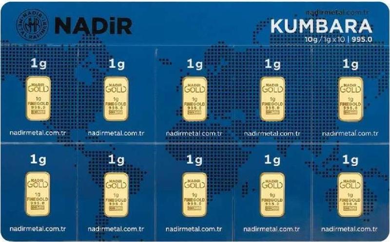 Kumbara 10 x 1 gr 24 Ayar Külçe Altın