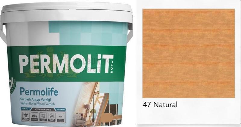 Permolife Su Bazlı Parlak Ahşap Vernik - NATURAL - 0.75 Lt.