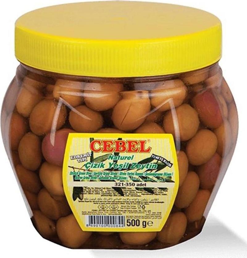 Çizik Yeşil Zeytin Erdemit 321-350 500 Gr Pet