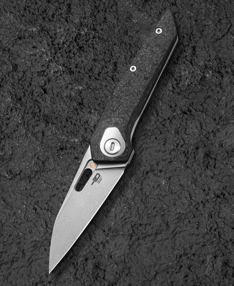 BESTECH VK-VOID BT2305B Beyaz Boncuk Kumlama+Taş Yıkama Titanyum+ Karbon Fiber Sap Stonewash Elmax Çakı