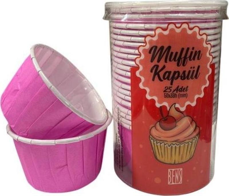 Cupcake/Muffin /Suffle Kek Kapsülü Pembe 25 li