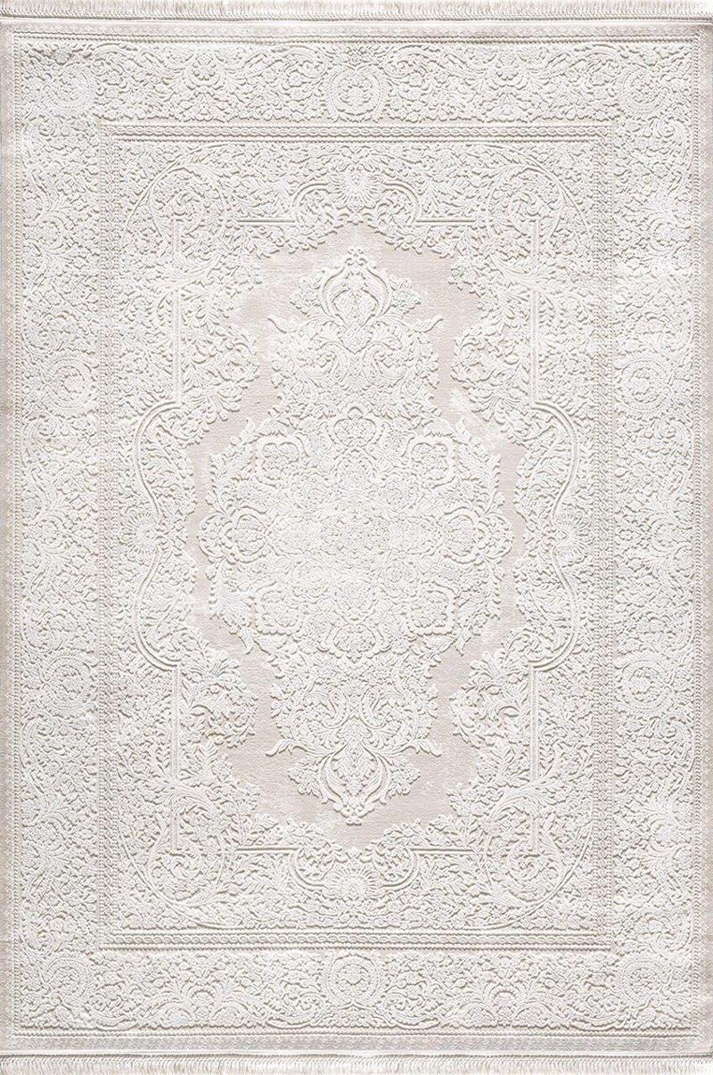 Vanessa 06150D Krem Bej Klasik Göbekli Yün Halı