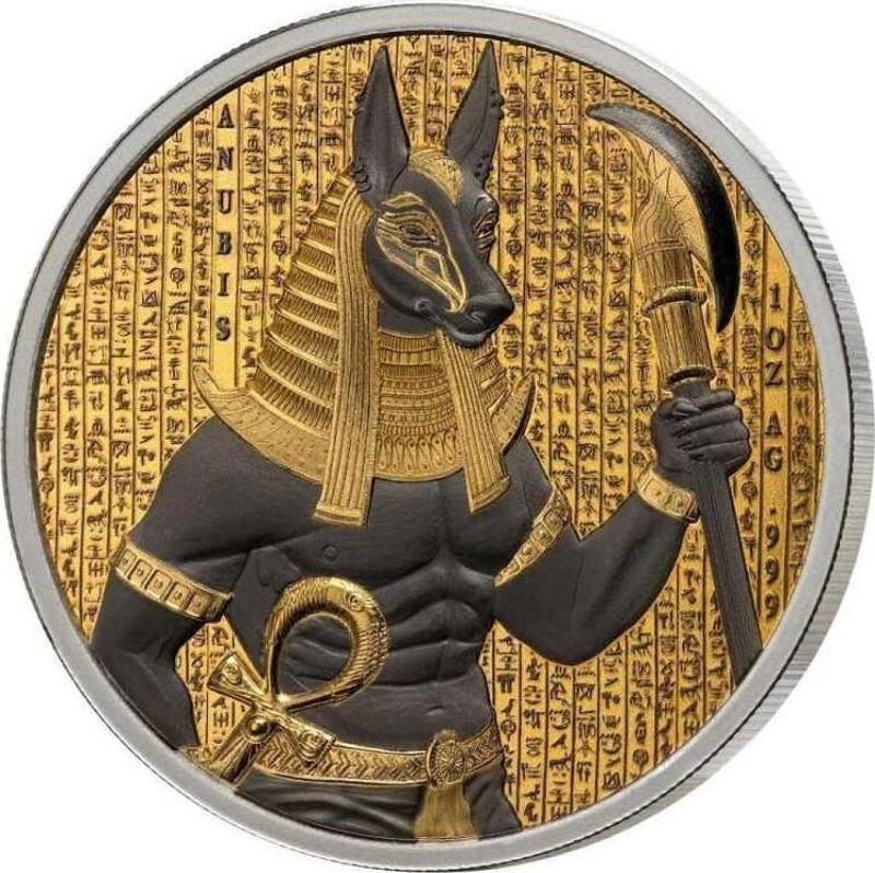 Anubis Golden Darkness Of Egypt 2024 1 Ons Gümüş Sikke Coin