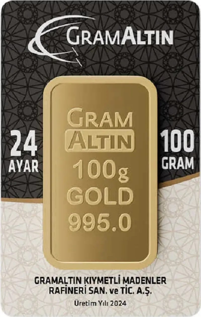 100 gr  24 Ayar Külçe Altın