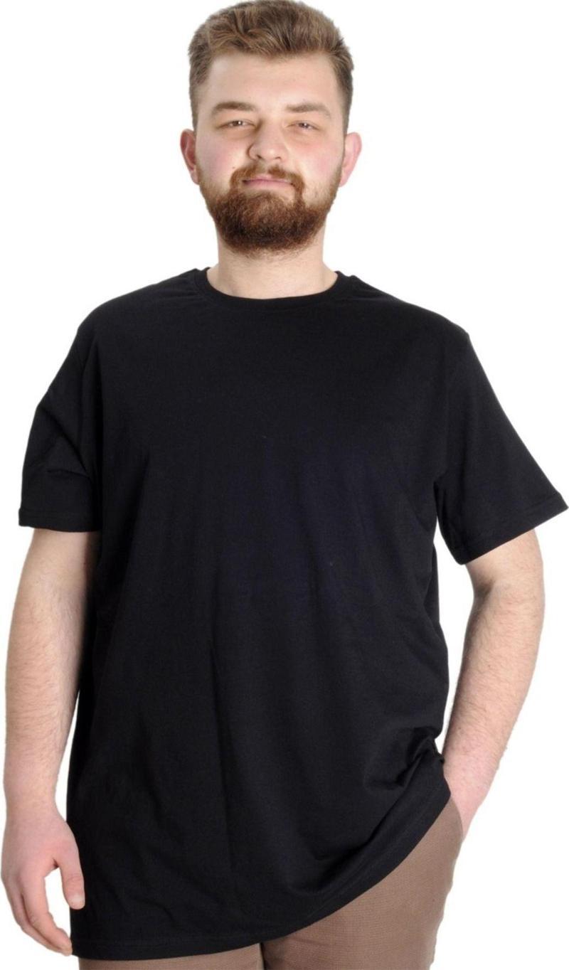 Büyük Beden Erkek T-Shirt Basic 20031 Siyah