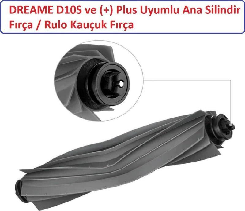 Dreame D10S - D10 Plus + Uyumlu Ana Silindir Rulo Silikon Fırça