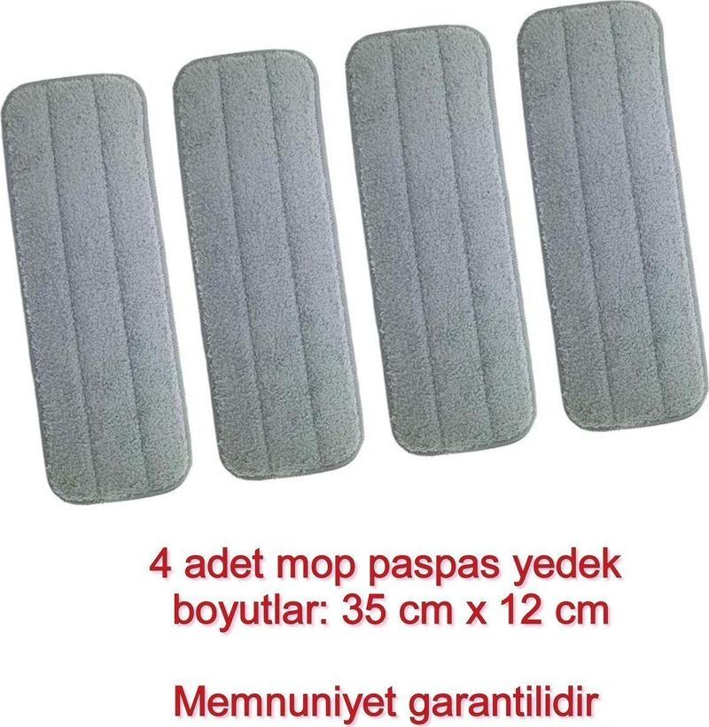 360 Derece Sprey Mop Paspas Yedek Yapışkanlı 35Cm X 12 Cm 4 Adet