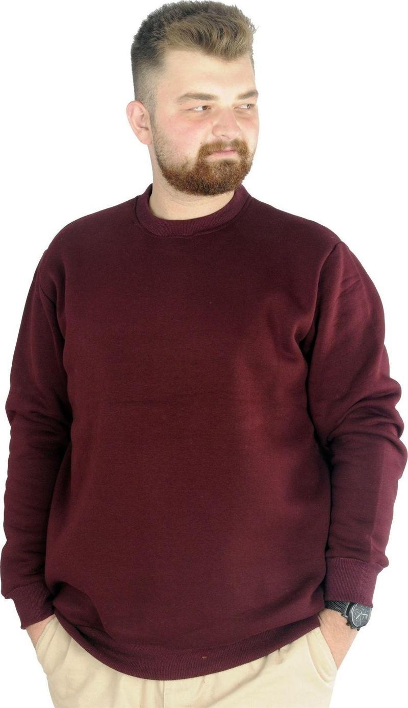 Erkek Sweatshirt Bisiklet Yaka Basic 20131 Mürdüm