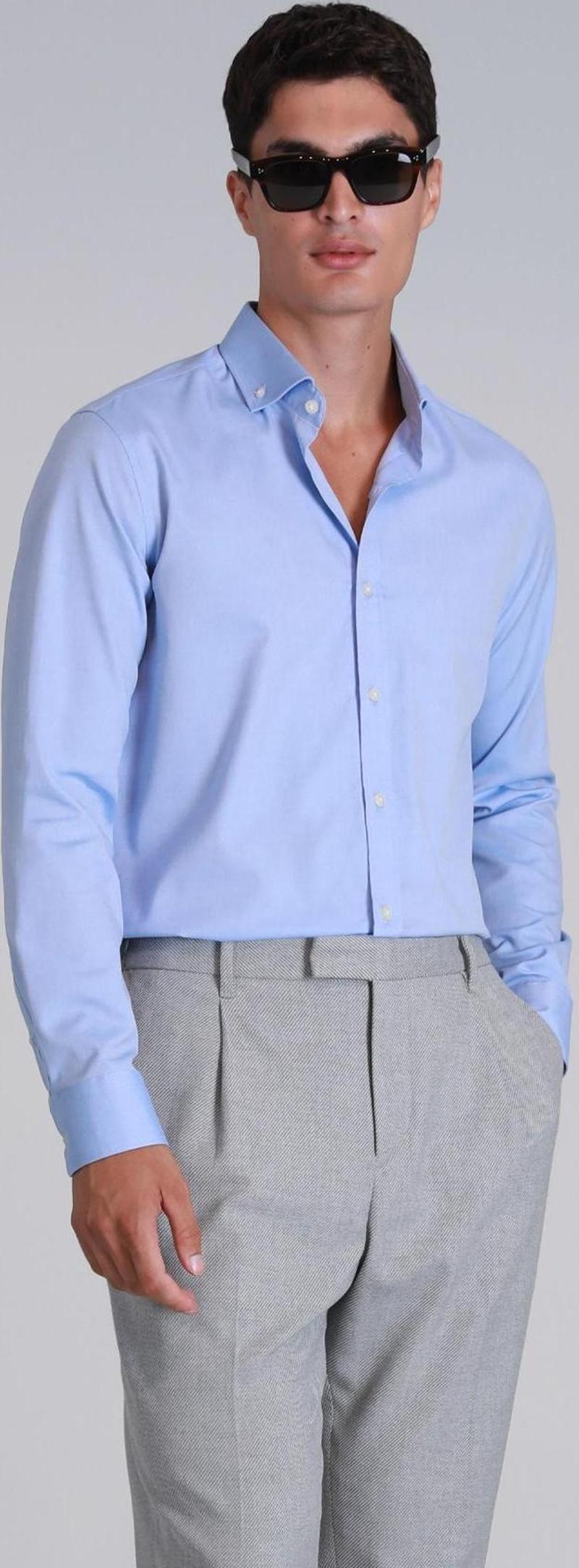 Erkek Danıel Basic Slim Fit Gömlek 112010640 Mavi