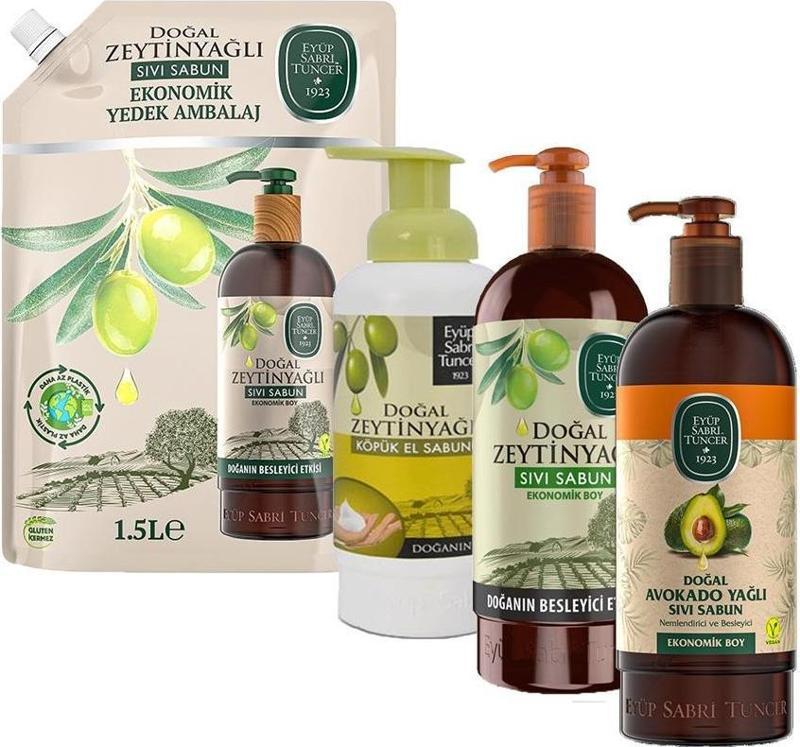 Sıvı Sabun Zeytinyağlı 750 ml ve 1500 ml, Sıvı Sabun Avokado Yağlı ve Köpük El Sabunu Zeytinyağlı