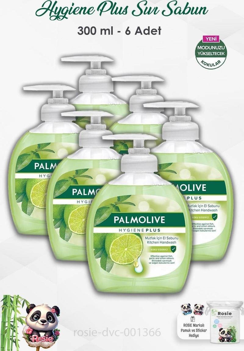 6'lı Set Palmolive Hygiene Plus Koku Giderici Sıvı Sabun 300 ml ve ROSIE 