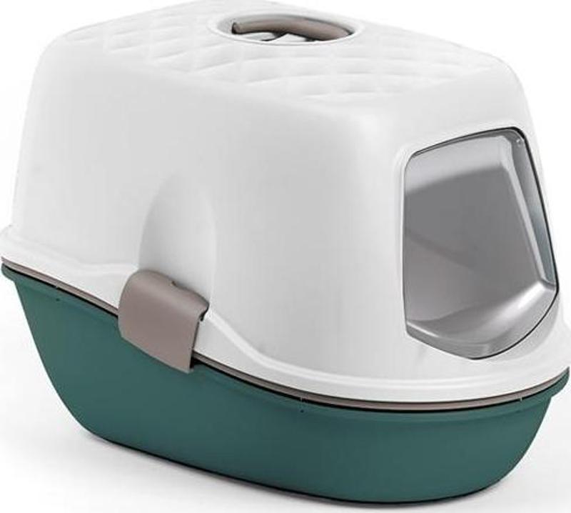Furba Top Chıc Elekli Kedi Tuvaleti Beyaz Pembe 58,5x39,4x42 Cm