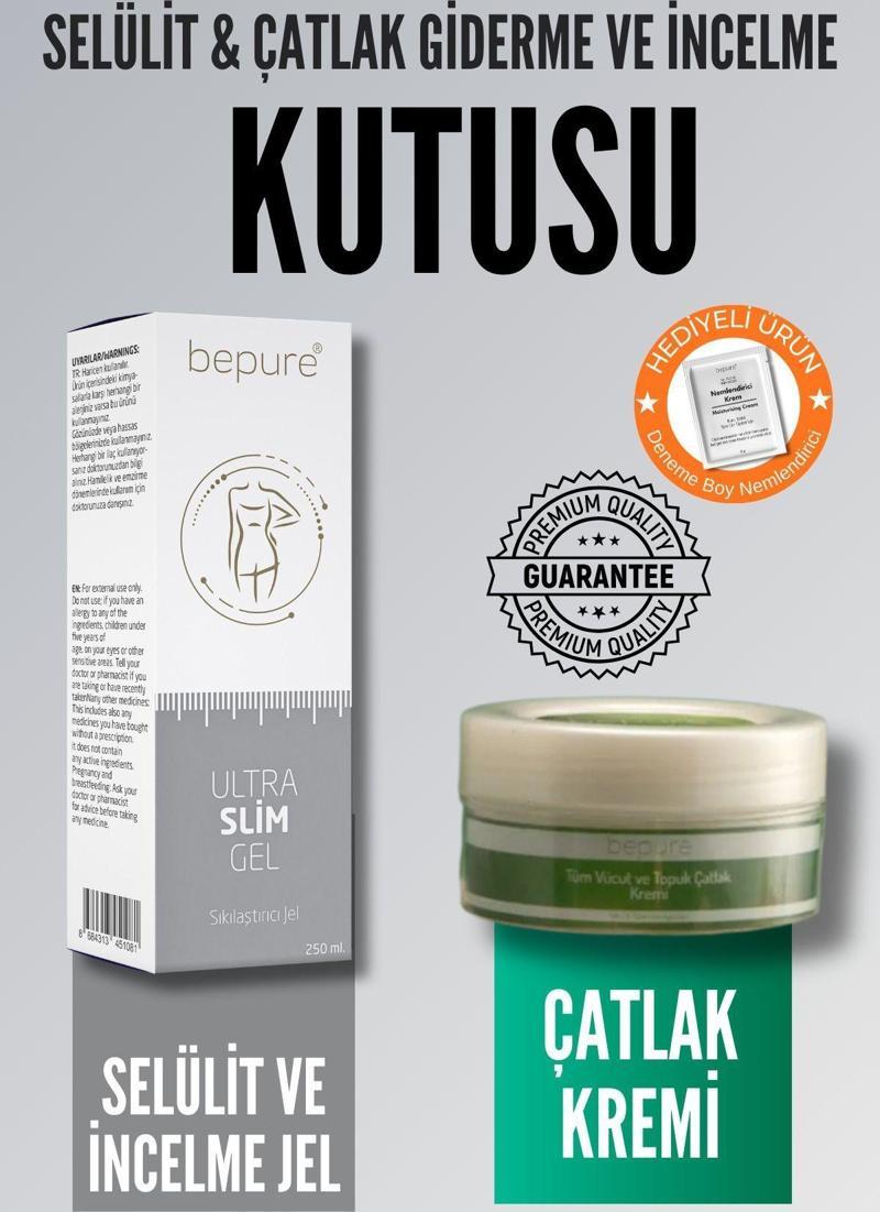Selülit Giderme Ve İncelme Jeli 250Ml , Çatlak Gidermeye Yardımcı Krem 50Ml İncelme Kutusu