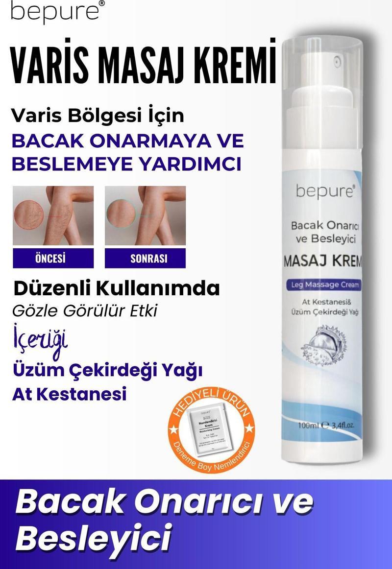 Varis Bölgesi Için Bacak Onarmaya Yardımcı Ve Besleyici Varis Masaj Kremi 100 Ml