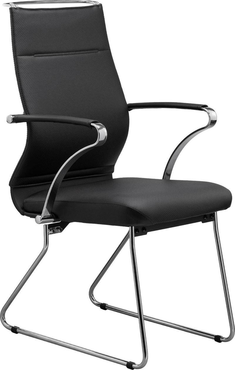 Sit Well Ergonomik Deri Bekleme Koltuğu / Toplantı Sandalyesi - 326.5D.1.6A4 Siyah