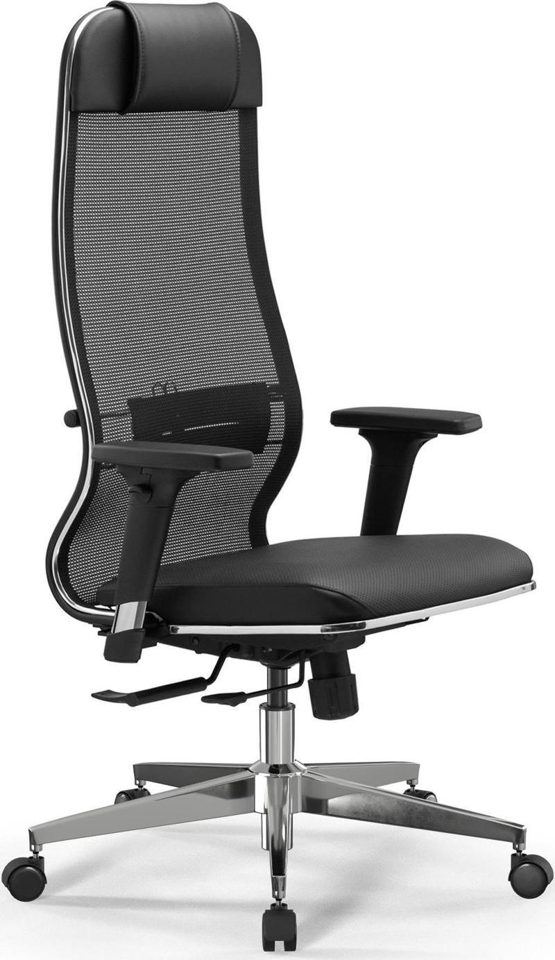 SynchroSit 10 Ergonomik Deri ve Fileli Ofis - Yönetici Koltuğu / Çalışma Sandalyesi - 1D1.D.1.333 Siyah