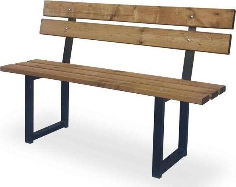 Sırtlı Bench Demir Bank Ayağı Ahşap Bahçe Balkon Bankı